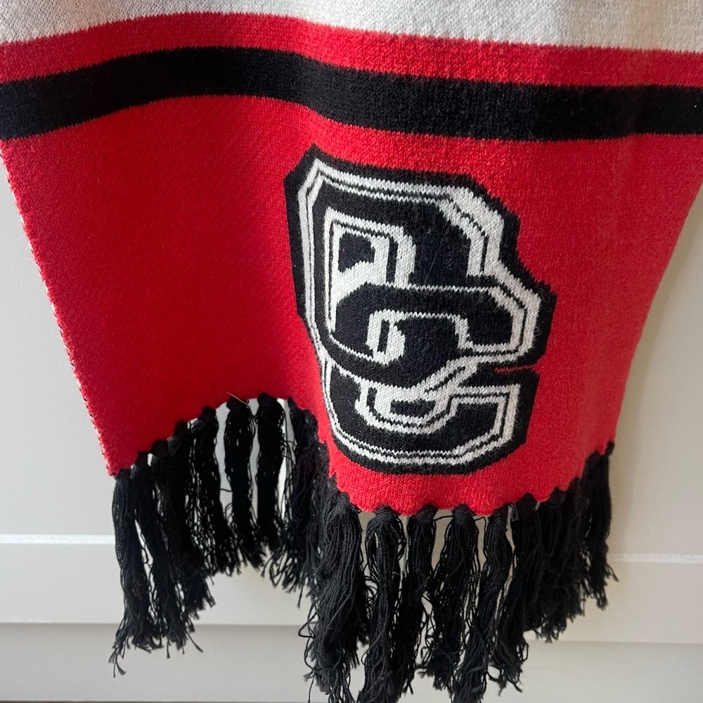 Opening Ceremony Red White Tassel Fringe Streetwear Academia Varsity Scarf Wrap - Picture 6 of 9